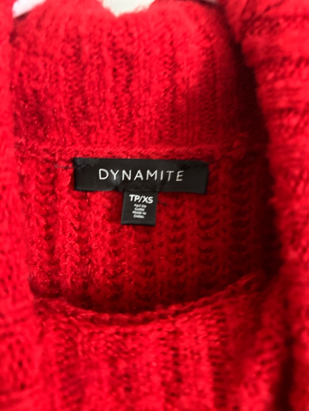 Dynamite Bright Red Ribbed Knit Sweater Dress - Picture 2 of 2